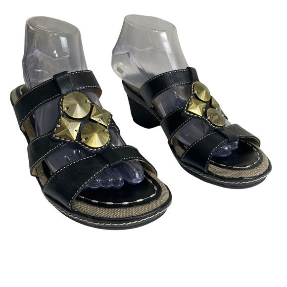 Naturalizer N5 Comfort Wedge Sandal Kari Leather Black Women's 8 M - Picture 7 of 15